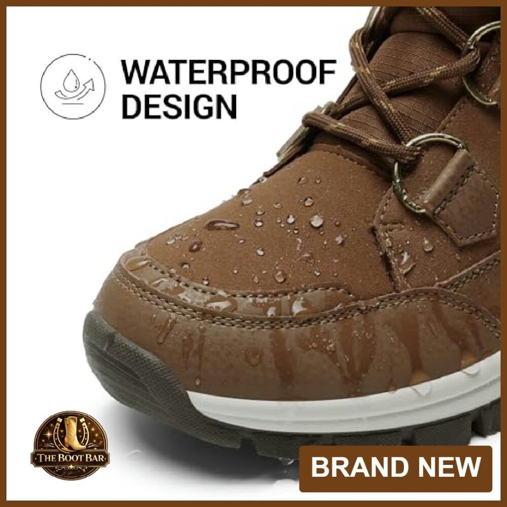 Women's Waterproof Winter Snow Boots Faux Fur Insulated Non-Slip Mid Calf - Picture 7 of 8